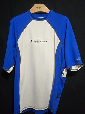 NRS Hydrosilk UV Protection SS Crewneck - Blue White - Sz XL*